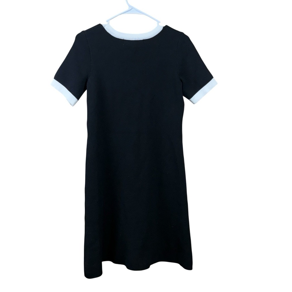 Taylor Womens Button Front Black White Sweater Dress M Classic Elegance - Picture 2 of 5